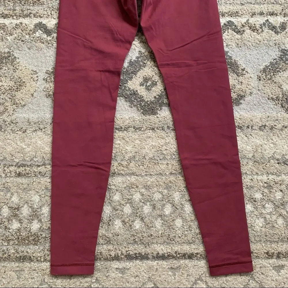 Lululemon Wunder Under Wine Maroon Leggings 10